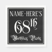 68e verjaardag Partij — Fancy Manuscript + de Naam Servet (Voorkant)