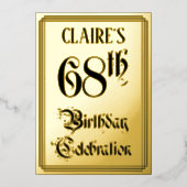 68e verjaardag Partij — Legant Manuscript + de Naa Folie Uitnodiging (Voorkant)