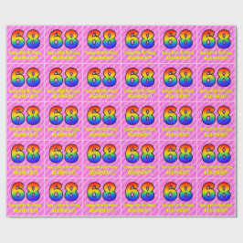 68e verjaardag: roze strips & harten, regenboognr. cadeaupapier