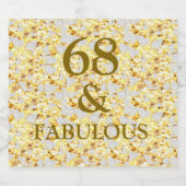 68e verjaardag sparkling wijnetiket (Enkel label)
