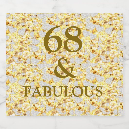 68e verjaardag sparkling wijnetiket (Enkel label)