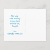 68e verjaardag: Vet, Vun, eenvoudig, regenboog 68 Briefkaart (Achterkant)