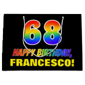 68e verjaardag: Vet, Vun, eenvoudig, regenboog 68 Groot Cadeauzakje (Voorkant)