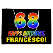 68e verjaardag: Vet, Vun, eenvoudig, regenboog 68 Groot Cadeauzakje (Achterkant)