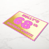 68e verjaardag - Vet, vun, roze band # 68 Folie Uitnodiging (Gedraaid)