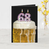 68e verjaardag zwarte bier kaart (Gele Bloem)