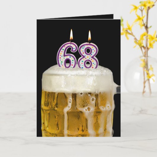 68e verjaardag zwarte bier kaart (Gele Bloem)