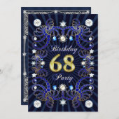 68e verjaardagsfeest met massa's juwelen kaart (Voorkant / Achterkant)