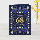 68e verjaardagskaart met juwelen kaart (Gele Bloem)