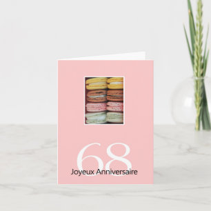 68ste Franse verjaardag Macaron-Joyeux Anniversair Kaart