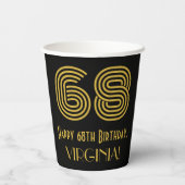 68ste verjaardag: Art Deco Geïnspireerd als "68" & Papieren Bekers (Achterkant)