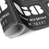 68ste verjaardag: Art Deco geïnspireerd look "68"  Cadeaupapier (Rol Hoek)