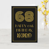 68ste verjaardag: Art Deco geïnspireerd look "68"  Kaart (Gele Bloem)