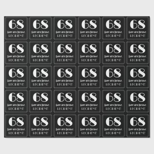 68ste verjaardag - Art Deco geïnspireerde look "68 Cadeaupapier (Zoom)