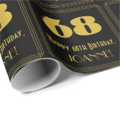 68ste verjaardag - Art Deco geïnspireerde look "68 Cadeaupapier (Rol Hoek)