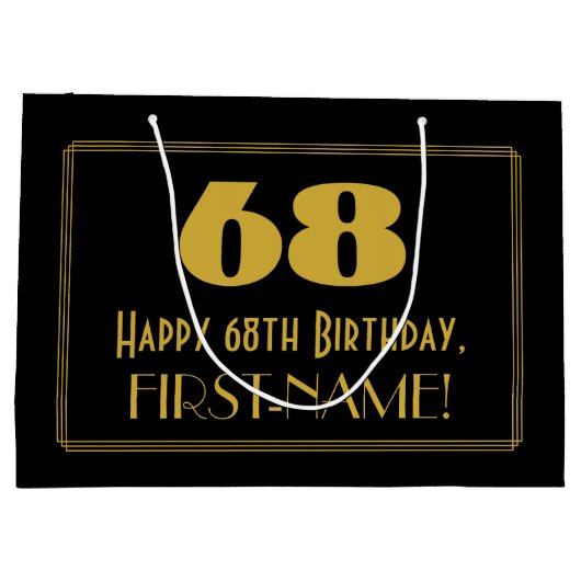 68ste verjaardag — Art Deco Geïnspireerde look "68 Groot Cadeauzakje (Achterkant)