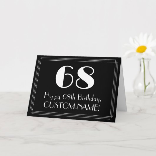 68ste verjaardag ~ Art Deco geïnspireerde look "68 Kaart (Kleine Plant)