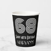68ste verjaardag — Art Deco Geïnspireerde look "68 Papieren Bekers (Achterkant)