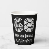 68ste verjaardag — Art Deco Geïnspireerde look "68 Papieren Bekers (Voorkant)