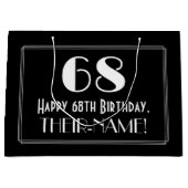 68ste verjaardag: Art Deco geïnspireerde stijl "68 Groot Cadeauzakje (Voorkant)