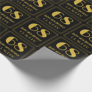 68ste verjaardag ~ Art Deco geïnspireerde uitstral Cadeaupapier