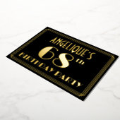 68ste verjaardag: Art Deco Kijk "68", met naam Folie Uitnodiging (Gedraaid)