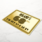 68ste verjaardag — Art Deco Style "68" en naam Folie Uitnodiging (Gedraaid)