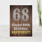 68ste verjaardag: Country Western geïnspireerd uit Kaart (Voorkant)