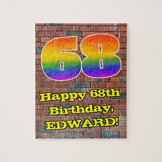 68ste verjaardag: Fun Graffiti-geïnspireerde regen Legpuzzel (Verticaal)