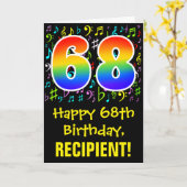 68ste verjaardag: kleurrijke muzieksymbolen + rege kaart (Gele Bloem)