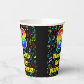 68ste Verjaardag: Leuk Muzieknoten Patroon, Regenb Papieren Bekers (Links)