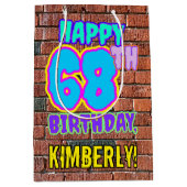 68ste verjaardag: Leuk, Urban Graffiti geïnspireer Medium Cadeauzakje (Voorkant)