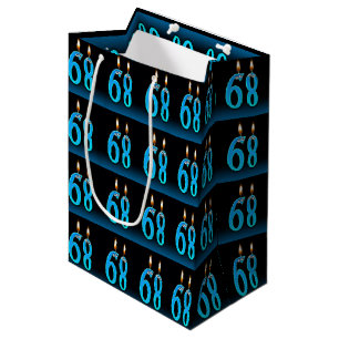 68ste verjaardag met oogbalkaarsen medium cadeauzakje