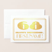 68ste verjaardag; naam + Art Deco geïnspireerd loo Folie Kaarten (Voorkant met envelop)