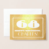 68ste verjaardag: naam + Art Deco geïnspireerd loo Folie Kaarten (Voorkant met envelop)