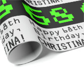 68ste verjaardag - Nerdy / Geeky stijl "68" en naa Cadeaupapier (Rol Hoek)