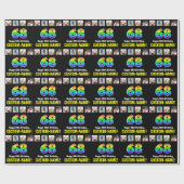 68ste verjaardag: Regenboog "68"; Aangepaste foto' Cadeaupapier (Vlak)