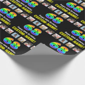 68ste verjaardag: Regenboog "68"; Aangepaste foto' Cadeaupapier (Hoek)