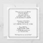 68th Birthday Party: Art Deco Style w/ Custom Name Kaart (Achterkant)