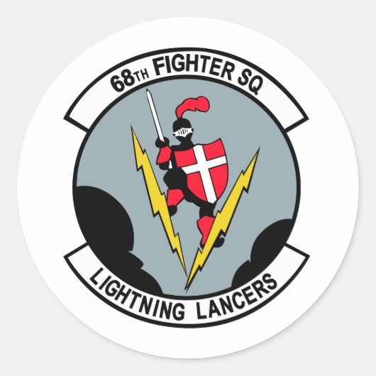 68th Fighter Squadron Lighting Lancers Ronde Sticker (Voorkant)