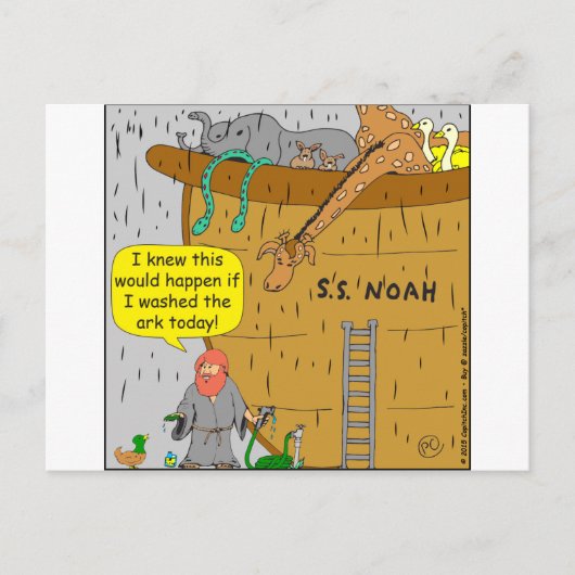 692 Noah washs ark cartoon Briefkaart (Voorkant)