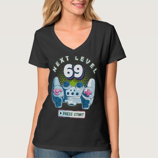 69 'Birthday Gamer Next Level 69-gaming controller T-shirt (Voorkant)