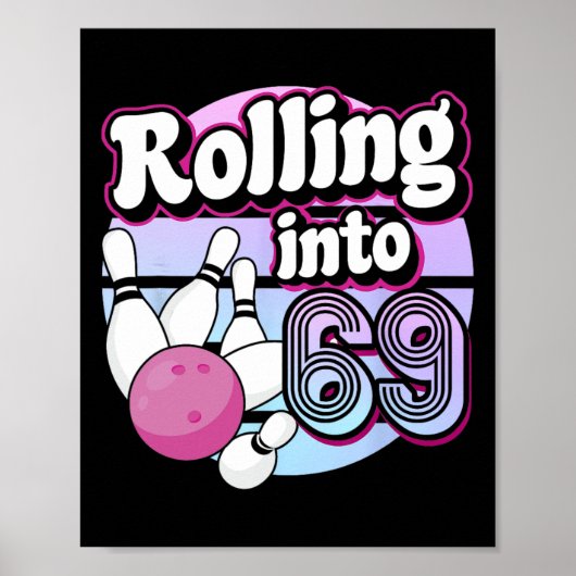 69 Bowling 69ste verjaardag Poster (Voorkant)