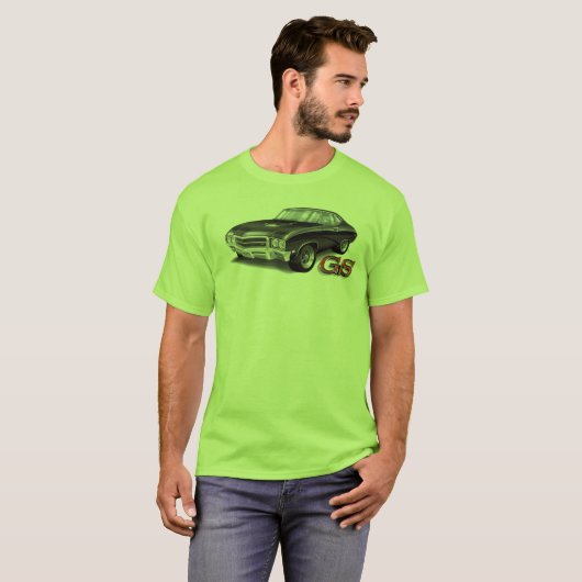 69 Buick GS in zwart T-shirt (Voorkant volledig)