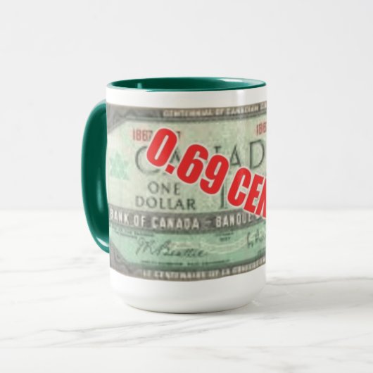 69 cent dollar mok (Voorkant links)