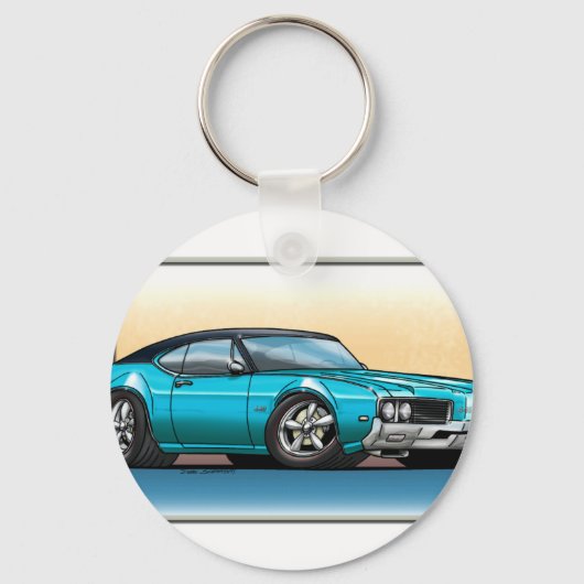 69 Cutlass Blauwgroen blauw Sleutelhanger (Voorkant)