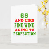 69 en als mooie design voor wijnverjaardagen kaart (Gele Bloem)