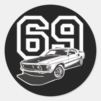 69 Fastback Ronde Sticker