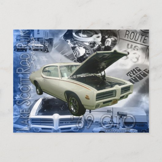 69 GTO-Lake Scott Rod Run Briefkaart (Voorkant)