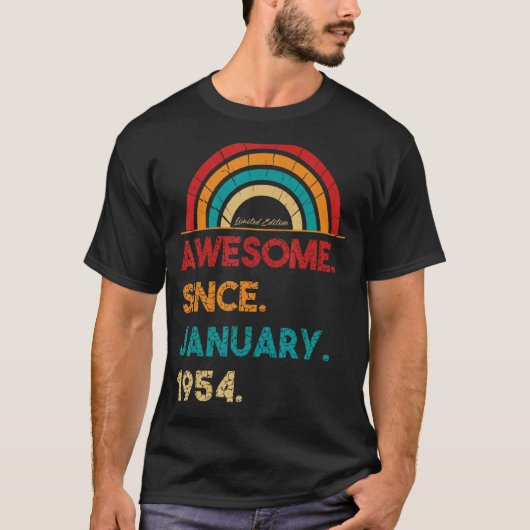 69 jaar oud Geweldige sinds januari 1954 69e geboo T-shirt (Voorkant)